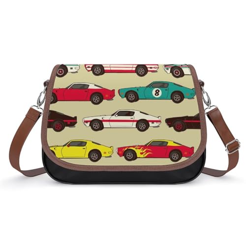 VNJVPWLQW Umhängetasche Damen Farbige Autos Schultertasche Crossbody Tasche Handytasche Geldbörsen 31x22x11cm von VNJVPWLQW