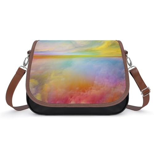 VNJVPWLQW Umhängetasche Damen Farbiger Himmel Schultertasche Crossbody Tasche Handytasche Geldbörsen 31x22x11cm von VNJVPWLQW