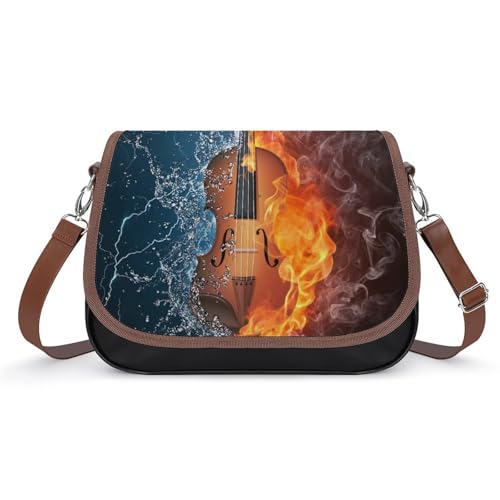 VNJVPWLQW Umhängetasche Damen Feuer Wasser Gitarre Schultertasche Crossbody Tasche Handytasche Geldbörsen 31x22x11cm von VNJVPWLQW