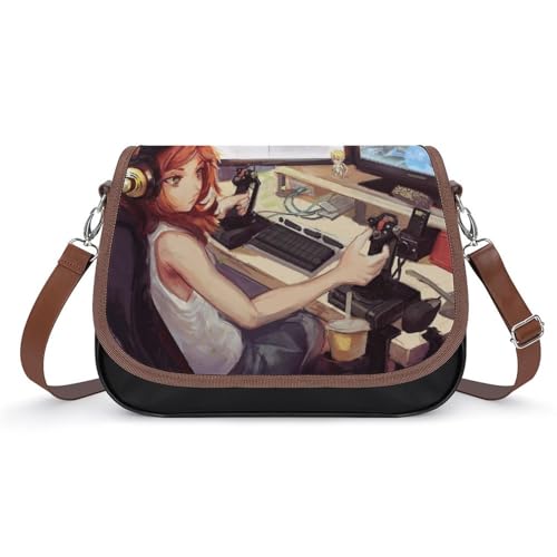 VNJVPWLQW Umhängetasche Damen Gaming-Mädchen Schultertasche Crossbody Tasche Handytasche Geldbörsen 31x22x11cm von VNJVPWLQW