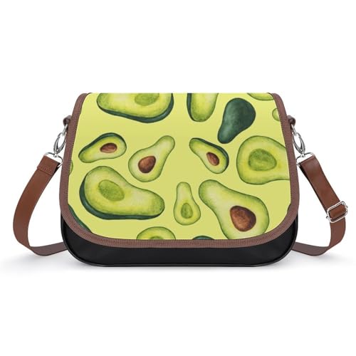 VNJVPWLQW Umhängetasche Damen Grüne Avocado Schultertasche Crossbody Tasche Handytasche Geldbörsen 31x22x11cm von VNJVPWLQW