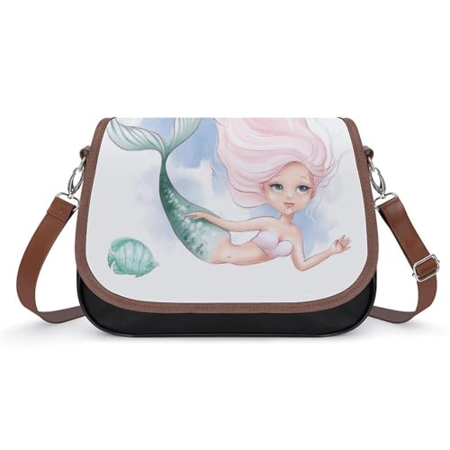 VNJVPWLQW Umhängetasche Damen Grüne Meerjungfrau Schultertasche Crossbody Tasche Handytasche Geldbörsen 31x22x11cm von VNJVPWLQW