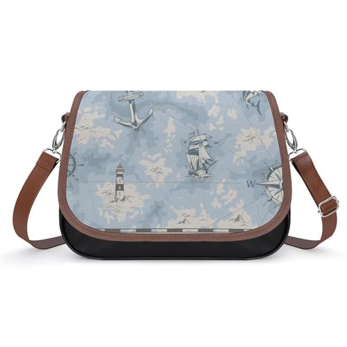 VNJVPWLQW Umhängetasche Damen Kompass Schultertasche Crossbody Tasche Handytasche Geldbörsen 31x22x11cm von VNJVPWLQW