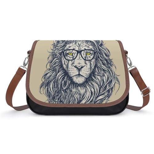 VNJVPWLQW Umhängetasche Damen Löwengläser Schultertasche Crossbody Tasche Handytasche Geldbörsen 31x22x11cm von VNJVPWLQW