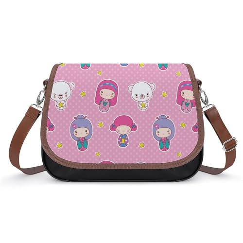 VNJVPWLQW Umhängetasche Damen Mädchen Bären Sterne Schultertasche Crossbody Tasche Handytasche Geldbörsen 31x22x11cm von VNJVPWLQW