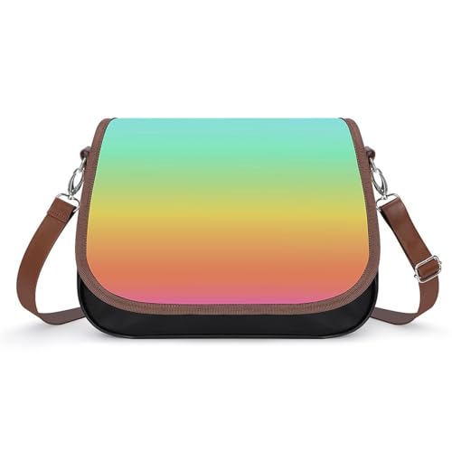 VNJVPWLQW Umhängetasche Damen Regenbogen Bunt Schultertasche Crossbody Tasche Handytasche Geldbörsen 31x22x11cm von VNJVPWLQW