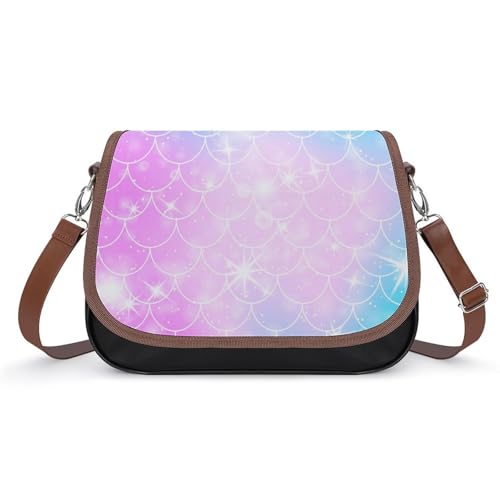VNJVPWLQW Umhängetasche Damen Regenbogen-Meerjungfrauenschuppe Schultertasche Crossbody Tasche Handytasche Geldbörsen 31x22x11cm von VNJVPWLQW