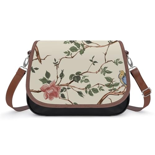 VNJVPWLQW Umhängetasche Damen Retro-Vogel Schultertasche Crossbody Tasche Handytasche Geldbörsen 31x22x11cm von VNJVPWLQW