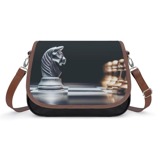 VNJVPWLQW Umhängetasche Damen Schach Schultertasche Crossbody Tasche Handytasche Geldbörsen 31x22x11cm von VNJVPWLQW
