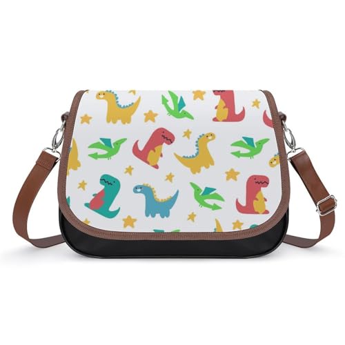 VNJVPWLQW Umhängetasche Damen Süßer Dinosaurier Schultertasche Crossbody Tasche Handytasche Geldbörsen 31x22x11cm von VNJVPWLQW