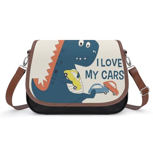 VNJVPWLQW Umhängetasche Damen Süßer Dinosaurier Schultertasche Crossbody Tasche Handytasche Geldbörsen 31x22x11cm von VNJVPWLQW