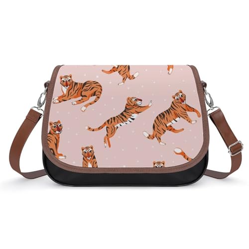 VNJVPWLQW Umhängetasche Damen Süßer Tiger Schultertasche Crossbody Tasche Handytasche Geldbörsen 31x22x11cm von VNJVPWLQW