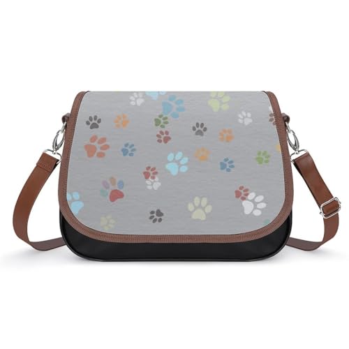 VNJVPWLQW Umhängetasche Damen Tierpfote Schultertasche Crossbody Tasche Handytasche Geldbörsen 31x22x11cm von VNJVPWLQW
