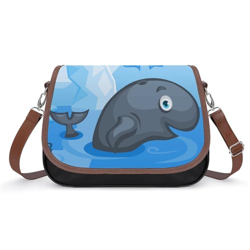 VNJVPWLQW Umhängetasche Damen Wal Schultertasche Crossbody Tasche Handytasche Geldbörsen 31x22x11cm von VNJVPWLQW