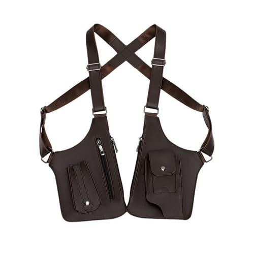 VNLCPX Holster Tasche Herren, Verstellbarer Schulterholster Tasche, Anti Diebstahl Umhängetasche Brieftasche, Mehrzweck Schultertasche für Reisen im Freie, Wasserdicht, Braun von VNLCPX