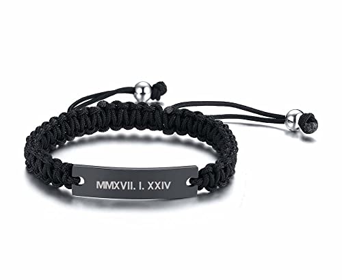 VNOX Armband Herren Damen mit Gravur Geflochten 1pcs Einstellbar Bunt Handgefertigtes Personalisierte Freundschaft Brautjungfer Partner Schwestern Seilarmband|Paar Armbänder von VNOX