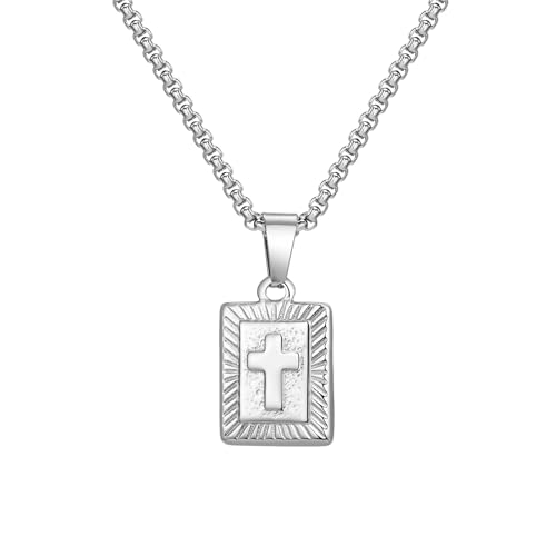 VNOX Edelstahl Kreuz Anhänger Halskette Silber VNOX Edelstahl Kreuz Anhänger Halskette Silber von VNOX