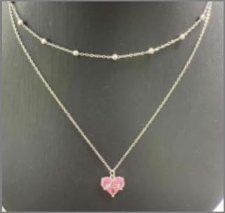 VNOX Halskette Damen Herz änhänger: Damenhalskette Versilbert mit Cubic Zirkonia Damen Kette Silber Frauen Schmuck Geschenke für Mama zum Muttertag von VNOX