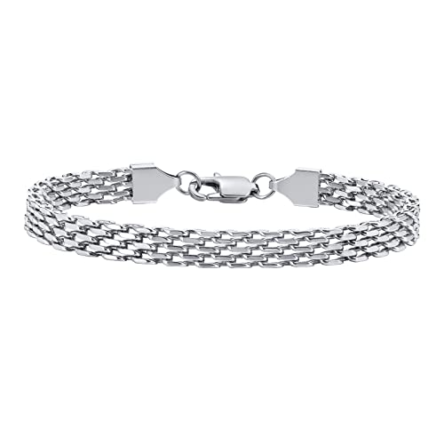 VNOX Herren Frauen Armbander Kette Bracelets, Silber/Gold Edelstahl Damen Frau Männlicher Junge Freund, Paar Couple Valentinstag Hochzeit Jubiläum Geschenk von VNOX