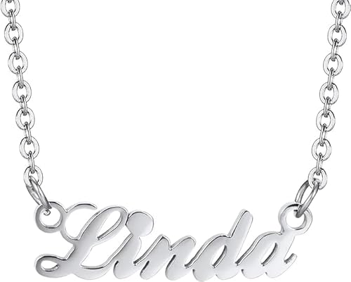 VNOX Namenskette Personalisiert Kette mit Namen Halskette Damen Geburtsstein Kette Schmuck Weihnachten Geburtstag Geschenke für Frauen Freundin Mutter (Name Halskette-1-(Gold/Silber/RoseGold)) von VNOX