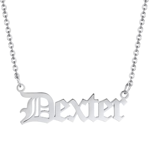 VNOX Namenskette Personalisiert Kette mit Namen Halskette Damen mit Gravur Geburtsstein Kette Schmuck Weihnachten Geschenke für Frauen Freundin Mutter(Name Necklace-7-（Gold/Silver/RoseGold）) von VNOX