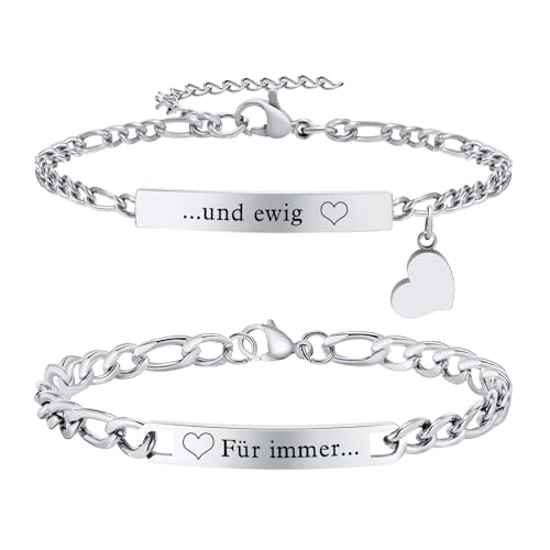 VNOX Paar Armband Geschenk Herren Damen : Geschenke fur Paare, Pärchen Armbänder für Frauen Männer Silber, Herz Armkette Modeschmuck Weihnachten Tag Vatertag VNOX Paar Armband Geschenk Herren Damen : Geschenke fur Paare, Pärchen Armbänder für Frauen Männer Silber, Herz Armkette Modeschmuck Weihnachten Tag Vatertag von VNOX