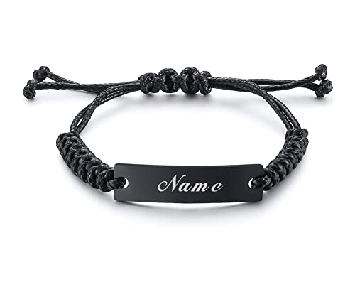 VNOX Paar Baby Kind Armband mit Gravur Geflochten Einstellbar Bunt Handgefertigtes Brautjungfer Seilarmband|Armbänder Damen mit Gravur von VNOX