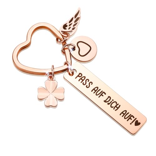 VNOX Schlüsselanhänger Geschenke für Frauen Schutzengel : Glücksbringer Geburtstagsgeschenk für Frauen, Roségold Geschenke für Freundin Guardian Angel, Schlüsselanhänger Damen Weihnachtsgeschenke von VNOX