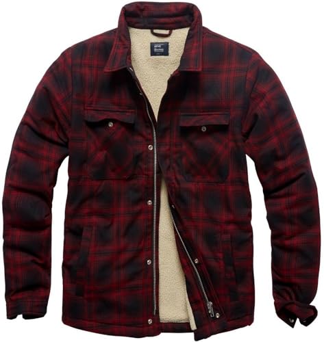 Vintage Industries Holzfäller-Jacke Class Sherpa Red Check - Class-XXL von VNTG / INDUSTRIES