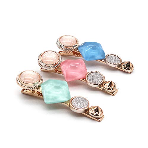 VOANZO 3PCS Perlenhaarspangen - Modestil Perlen Haarspangen Süße künstliche Macaron Acrylharz Haarspangen Haarnadeln für Frauen Mädchen Kopfbedeckungen Haarschmuck (blau/grün/pink) von VOANZO