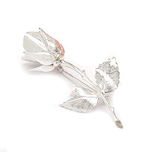 VOANZO Rose Brosche Grade Copper Plating Antikschmuck Rose Brosche High-Grade Apparel Zubehör (Weißgold) von VOANZO