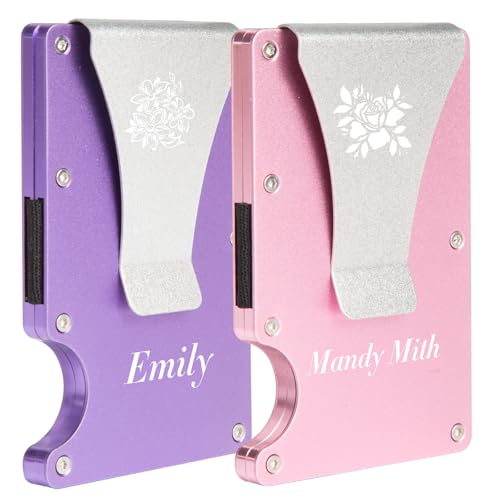 VOBOR 2 Packungen Schlank Brieftasche RFID Blockieren Fronttasche Kreditkartenhalter Metall Brieftaschen mit Geld Clip VOBOR 2 Packungen Schlank Brieftasche RFID Blockieren Fronttasche Kreditkartenhalter Metall Brieftaschen mit Geld Clip von VOBOR