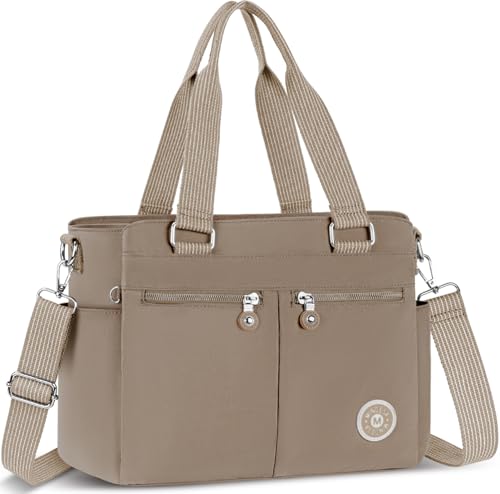 VOBUKE Umhängetasche Damen Groß Tasche Nylon Handtasche Gross mit Vielen Fächern Crossbody Bags Casual Leichte Tote Bag Mittelgroß mit Verstellbar Breitem Schultergurt für Uni, Schule, Shopper von VOBUKE