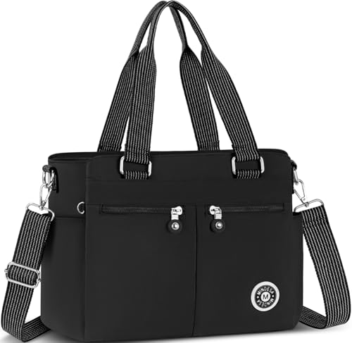VOBUKE Umhängetasche Damen Groß Tasche Nylon Handtasche Gross mit Vielen Fächern Crossbody Bags Casual Leichte Tote Bag Mittelgroß mit Verstellbar Breitem Schultergurt für Uni, Schule, Shopper von VOBUKE