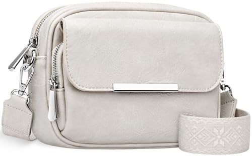 VOBUKE Kleine Damen Umhängetaschen Leicht PU Leder Crossbody Bag Frauen Handytasche Elegant Schultertasche mit 12 Kartenschlitz Breitem Schultergurt Moderne Handtasche Einkaufen Reisen von VOBUKE