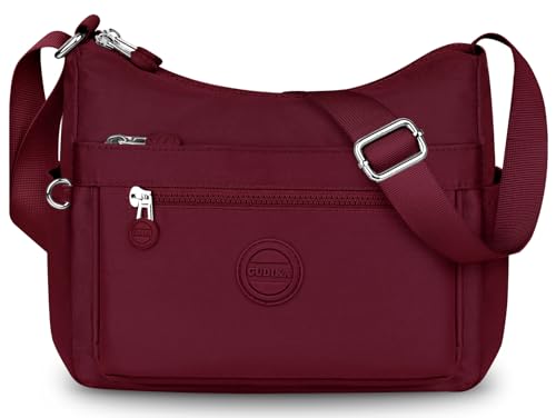 VOBUKE Umhängetasche Damen Mittelgroß Wasserdicht Nylon Crossbody Bag mit Vielen Fächern Leichte Schultertasche Verstellbarer Breitem Freizeit Kleine Messenger Bag für Einkaufen, Reisen von VOBUKE