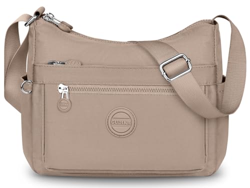 VOBUKE Umhängetasche Damen Mittelgroß Wasserdicht Nylon Crossbody Bag mit Vielen Fächern Leichte Schultertasche Verstellbarer Breitem Freizeit Kleine Messenger Bag für Einkaufen, Reisen von VOBUKE