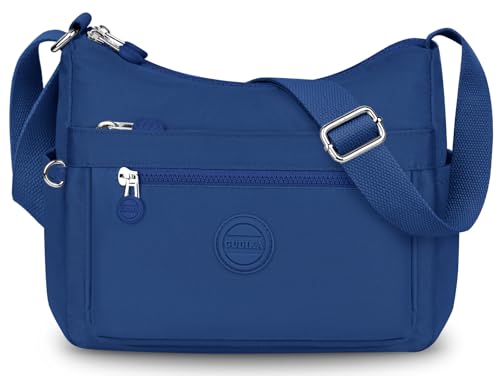 VOBUKE Umhängetasche Damen Mittelgroß Wasserdicht Nylon Crossbody Bag mit Vielen Fächern Leichte Schultertasche Verstellbarer Breitem Freizeit Kleine Messenger Bag für Einkaufen, Reisen von VOBUKE
