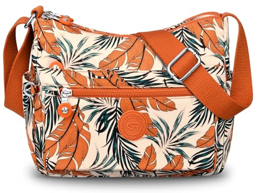 VOBUKE Umhängetasche Damen Mittelgroß Wasserdicht Nylon Crossbody Bag mit Vielen Fächern Leichte Schultertasche Verstellbarer Breitem Freizeit Kleine Messenger Bag für Einkaufen, Reisen von VOBUKE