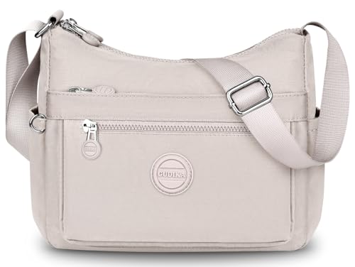 VOBUKE Umhängetasche Damen Mittelgroß Wasserdicht Nylon Crossbody Bag mit Vielen Fächern Leichte Schultertasche Verstellbarer Breitem Freizeit Kleine Messenger Bag für Einkaufen, Reisen von VOBUKE