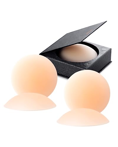 VOCH GALA 2 Paar Nippelpads Wiederverwendbar, Ultra Dünne Selbstklebende Nipple Cover für Damen, Senseless Hypoallergenic Silikon Nippelabdeckung von VOCH GALA