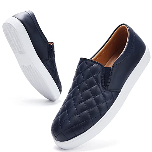VOCNTVY Damen-Sneaker, bequem, lässig, gesteppt, Leder, Marineblau, 39 EU VOCNTVY Damen-Sneaker, bequem, lässig, gesteppt, Leder, Marineblau, 39 EU von VOCNTVY