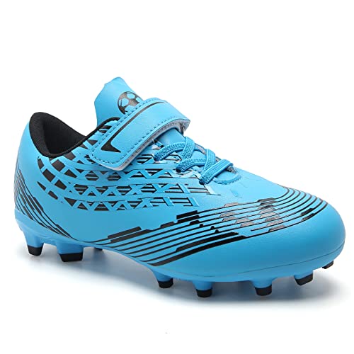 VOCNTVY Jungen Fussballschuhe Kinder Outdoor Atmungsaktive Soccer Schuhe Athletics Turnschuhe Blau 35 EU von VOCNTVY