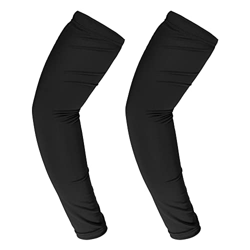 VOCOSTE 1 Paar Ärmlinge rutschfest ArmSleeves UV Sonnenschutz Armstulpen für Damen Herren Golf Basketball Fahren Radsport Wandern Laufen Schwarz L Größe von VOCOSTE