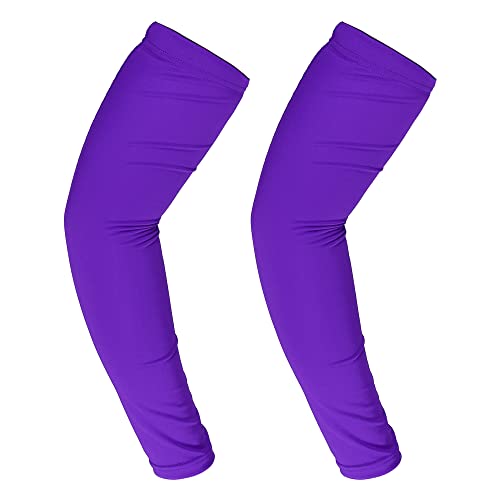 VOCOSTE 1 Paar Ärmlinge Rutschfest ArmSleeves UV Sonnenschutz Armstulpen für Damen Herren Golf Basketball Fahren Radsport Wandern Laufen Lila M Größe von VOCOSTE