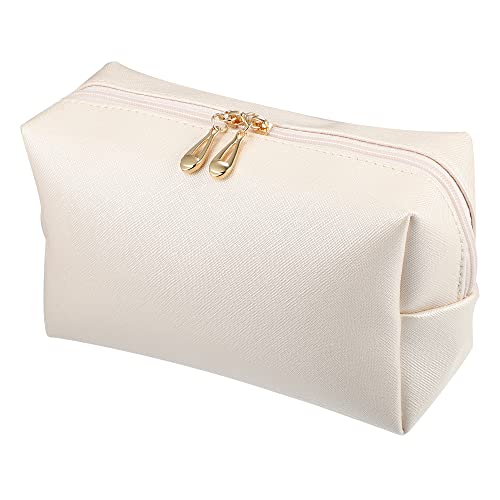 VOCOSTE 1Stk. Groß Kapazität Kosmetiktasche Damen Mäppchen Makeup Tasche Schminktasche PU-Leder Kosmetikbeutel L-Größe beige von VOCOSTE