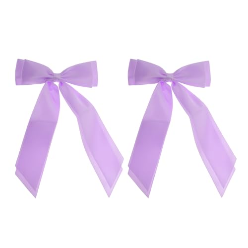 2 Stück Haarschleifen Haarclip Haarband Pferdeschwanzhalter Metallclips Haarschleife für Frauen, Lila von VOCOSTE