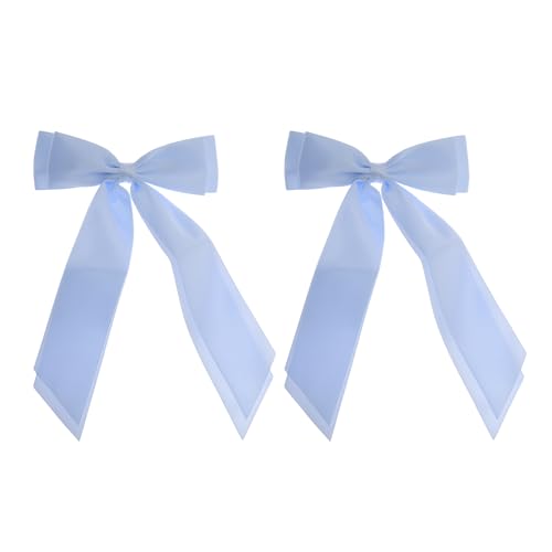 2 Stück Haarschleifen Haarspange Haarband Pferdeschwanzhalter Metallclips Haarschleife für Frauen, Blau von VOCOSTE