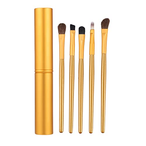 VOCOSTE 5Stk. Makeup Bürsten Kosmetik Set Foundation Powder Lidschatten Augenbraue Eyeliner Lippen Gesicht Pinsel 15,3x2,3cm golden von VOCOSTE