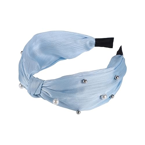 VOCOSTE Geknotete Stirnband Bling Twisted Stirnband aus Kunstperle Blau von VOCOSTE